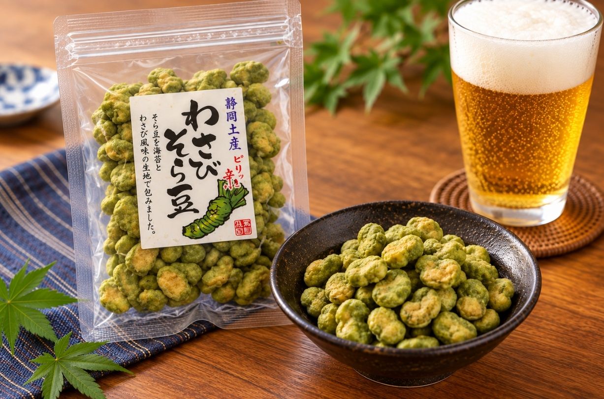 わさびそら豆｜国産わさび使用・ピリッと香る豆菓子｜静岡・伊豆のお土産